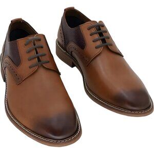 Thomas Vine Men's Clayton Brogue Derby Shoe in Cognac Leather 8M